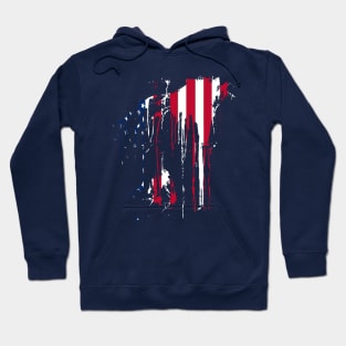 American USA Flag Paint Splash Hoodie